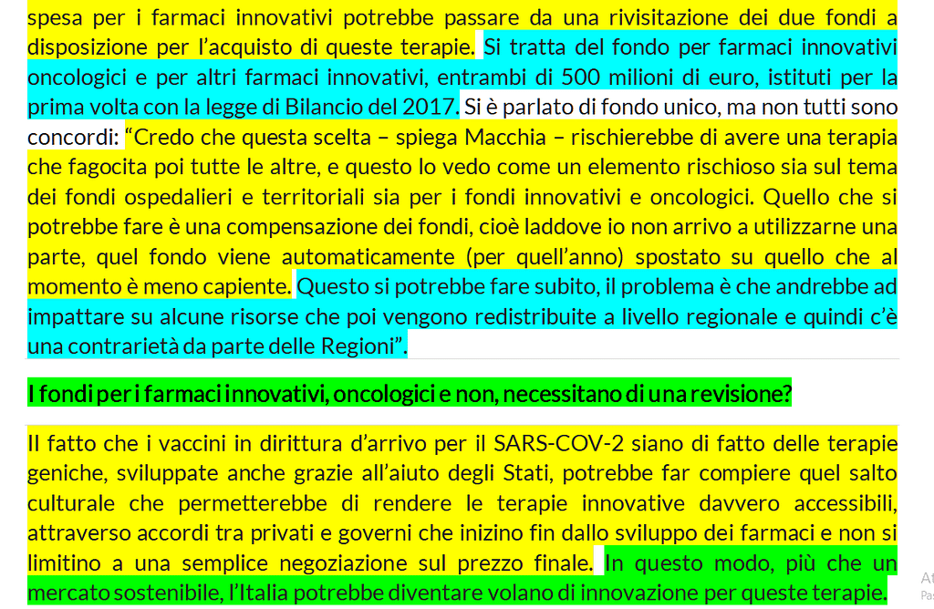 Sars-Cov2/Covid-19: Attacco alla metilazione - La sperimentazione nella sperimentazione 4 Terapie-Avanzate- Italia