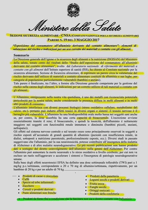 il tossico alluminio... l'adiuvante comune... "il prof. Giuseppe Genovesi aveva ragione" 1 alluminio Ministero SaliteImmagine