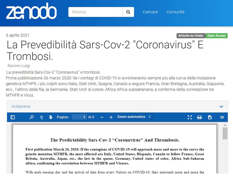 Predittività COVID-19 e mutazione genetica MTHFR 3 Zenado 4667767