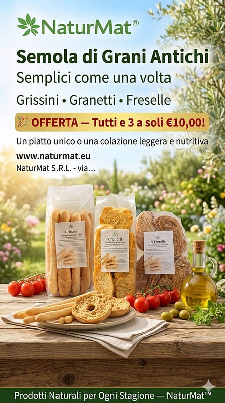 OFFERTA - Grissini a Baghette - Granetti - Freselle con semola di Grani Antichi