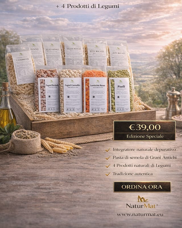 Offerta STRAORDINARIA 6 PACCHI di Pasta Grani Antichi-4 Pacchi di Legumi vari NaturMat® 
