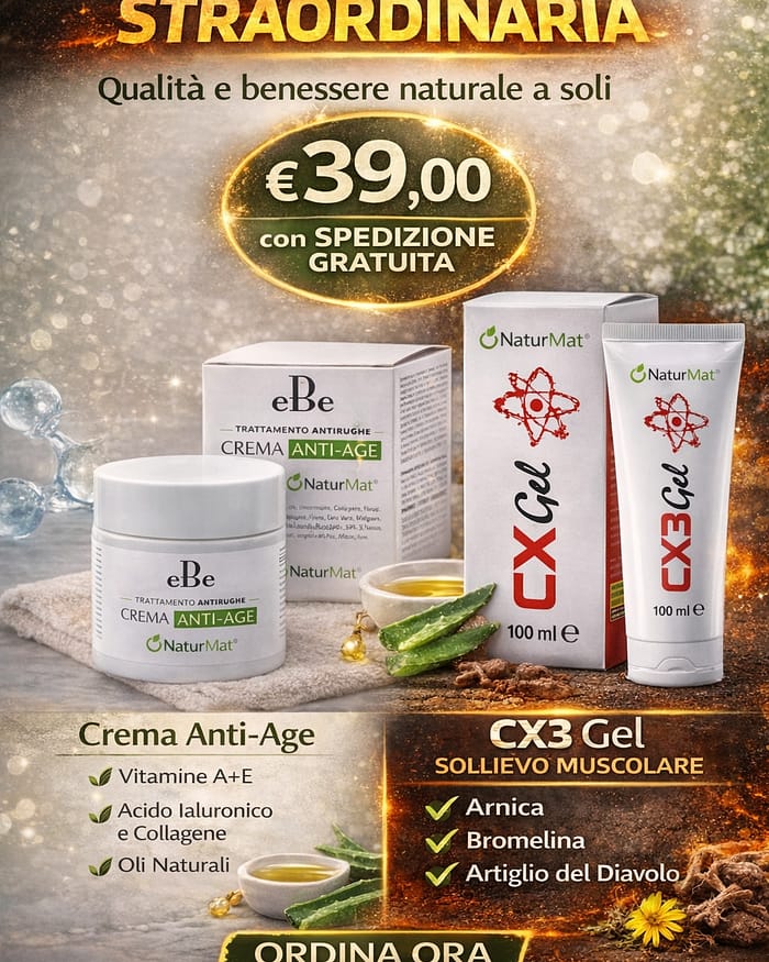 Offerta Straordinaria – Spedizione Gratuita Crema Anti-Age + Gel CX3 Naturmat®